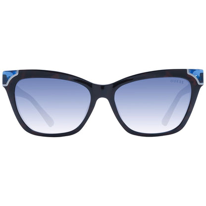 Guess Women’s Sunglasses – Brown Cat Eye Frame, Blue Gradient Lenses
