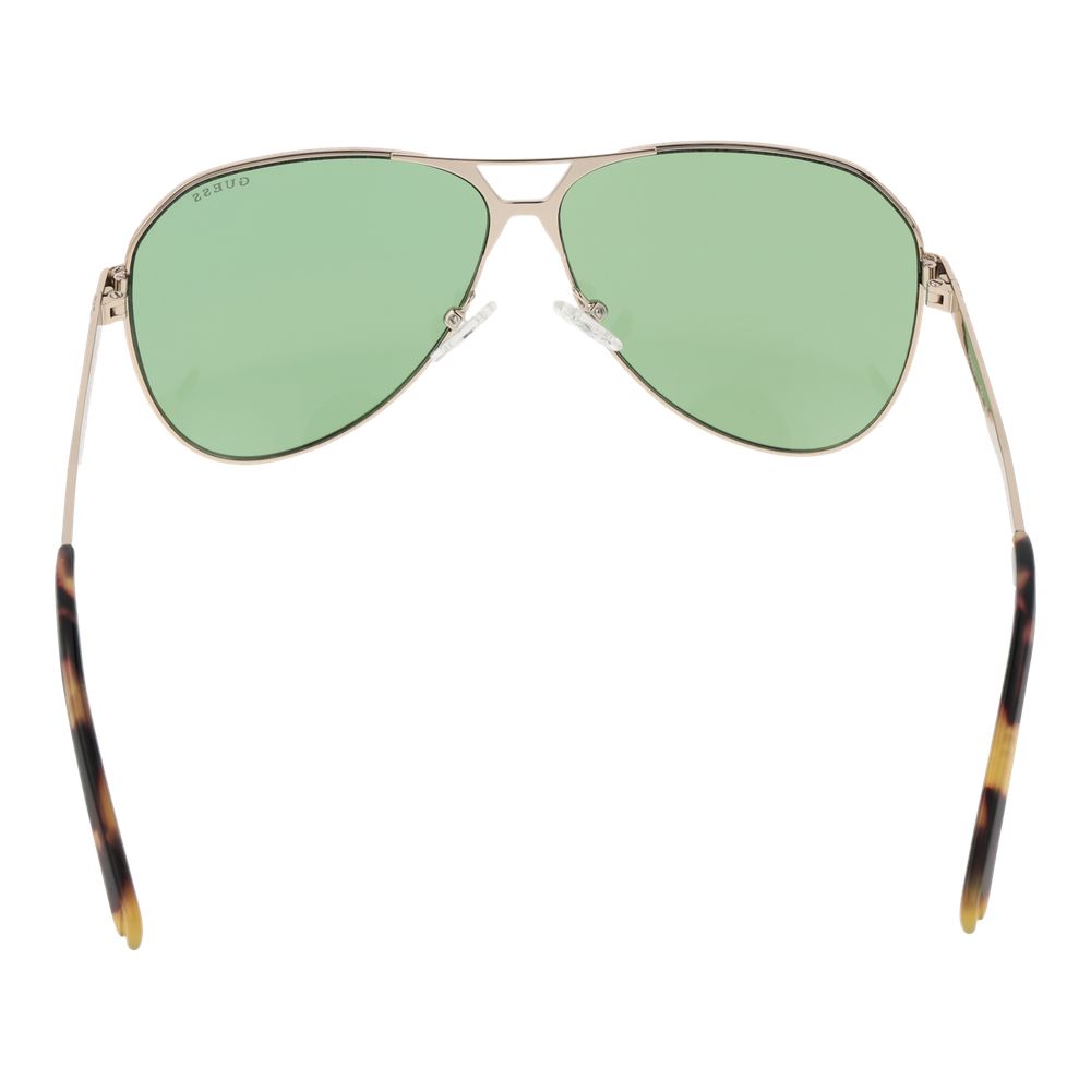 Guess Men’s Sunglasses – Gold Aviator Frame, Green Mirrored Lenses
