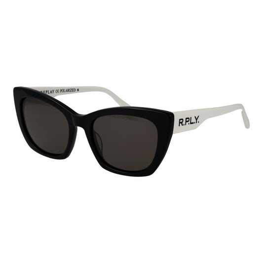 Replay Women’s Sunglasses – Black Cat Eye Frame, Grey Lenses