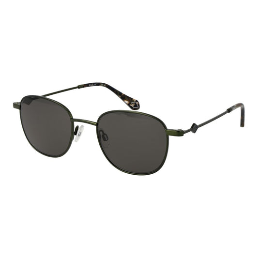 Replay Unisex Bicolor Metal Sunglasses – Green Frame, Grey Lenses