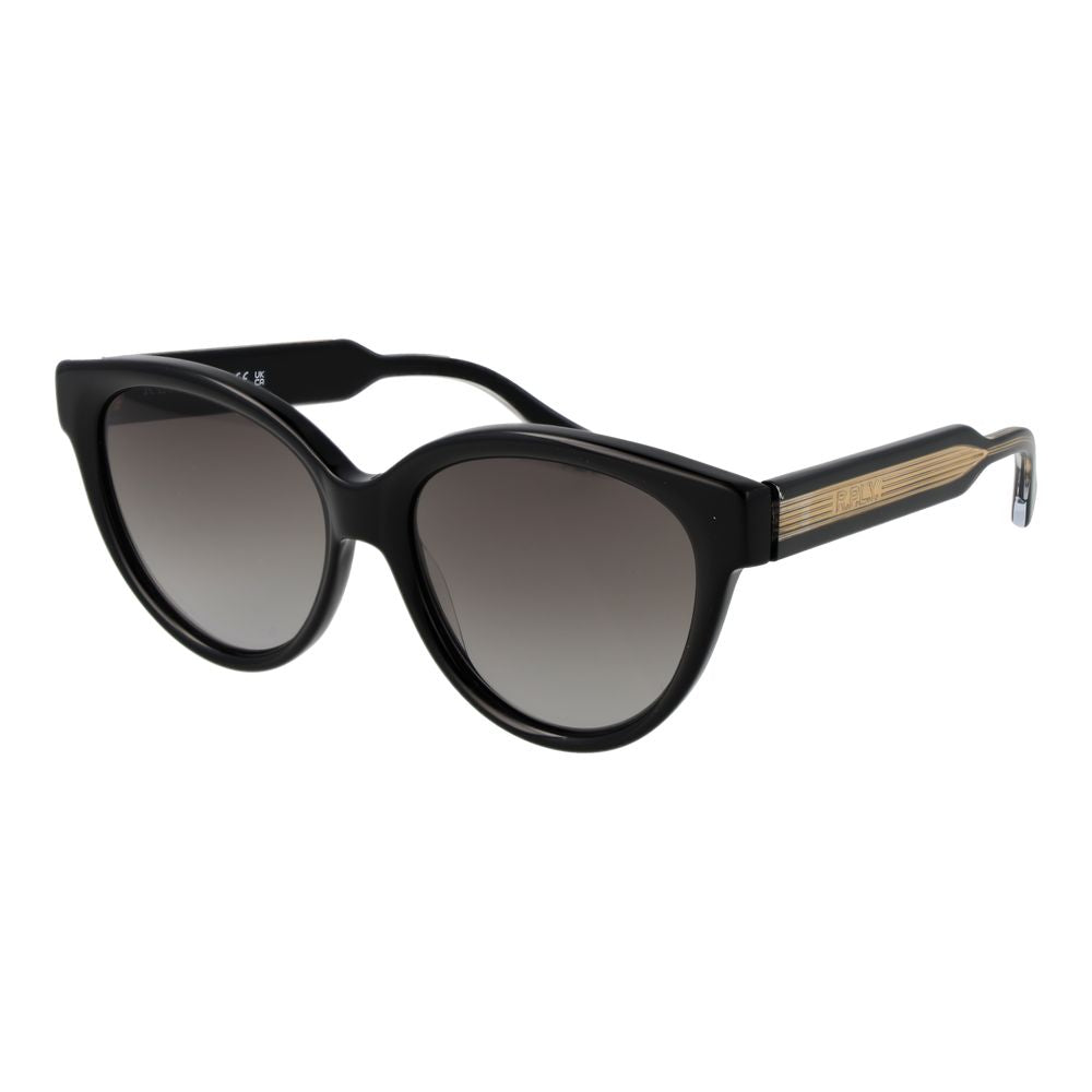 Replay Women's Sunglasses – Black Cat Eye Frame, Grey Gradient Lenses