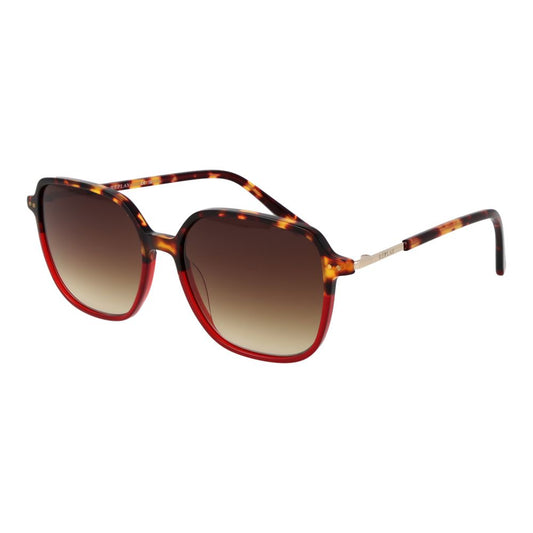 Replay Women’s Sunglasses – Red Square Frame, Brown Gradient Lenses