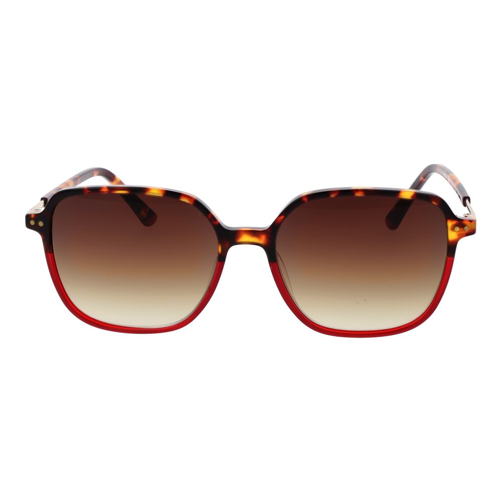Replay Women’s Sunglasses – Red Square Frame, Brown Gradient Lenses