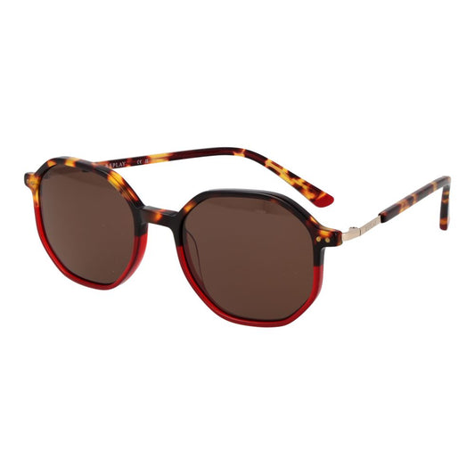 Replay Unisex Sunglasses – Brown Plastic Frame, Brown Lenses
