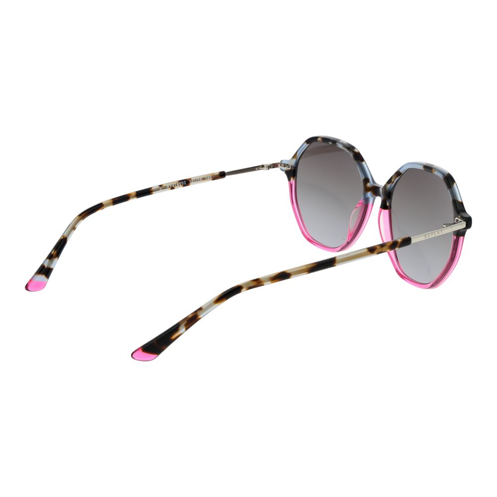 Replay Women’s Sunglasses – Multicolor Panto Frame, Grey Gradient Lenses