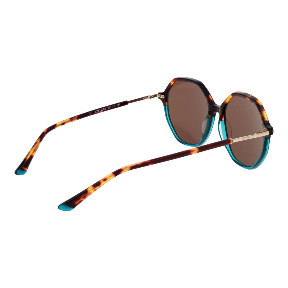 Replay Women’s Sunglasses – Brown Full-Rim Frame, Brown Lenses