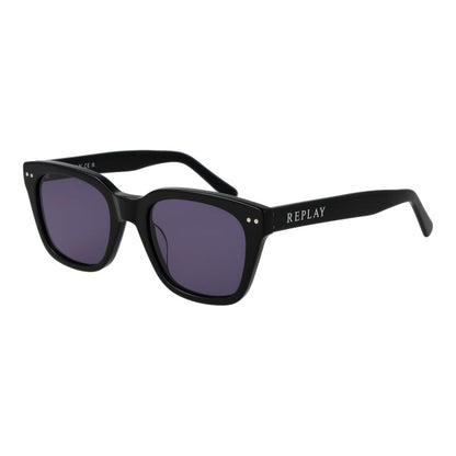 Replay Unisex Sunglasses – Black Full-Rim Frame, Grey Lenses