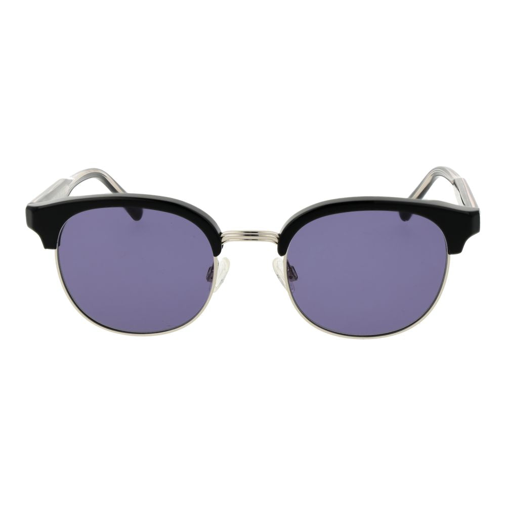 Replay Black Metal Sunglasses – Unisex Full-Rim Frame, Grey Lenses