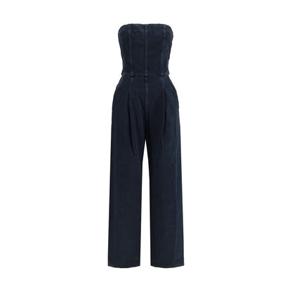 Agyness Jumpsuit by AGOLDE - Blue Cotton Denim
