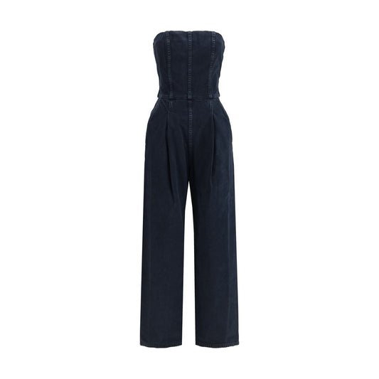Agyness Jumpsuit by AGOLDE - Blue Cotton Denim