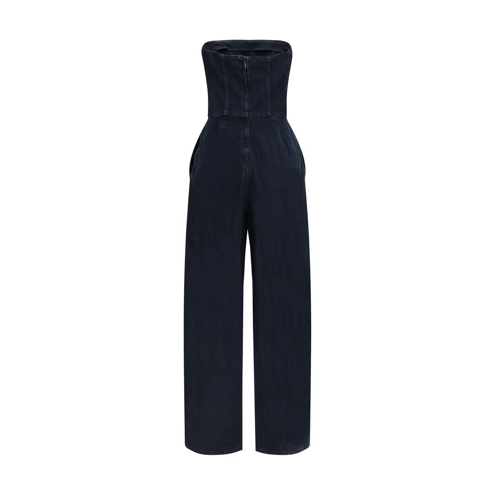 Agyness Jumpsuit by AGOLDE - Blue Cotton Denim