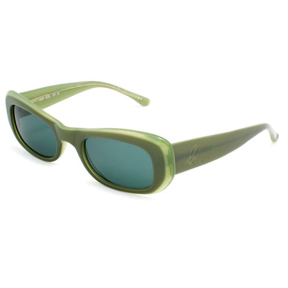 AGUES Women’s Bicolor Acetate Sunglasses – Green Cat-Eye Design