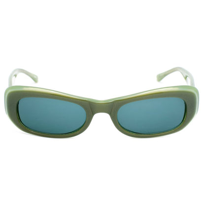 AGUES Women’s Bicolor Acetate Sunglasses – Green Cat-Eye Design