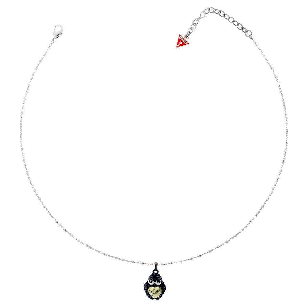 Guess Stainless Steel Owl Pendant Necklace