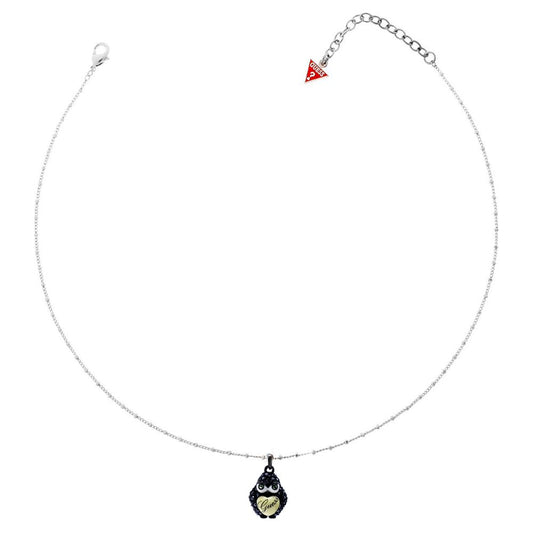 Guess Stainless Steel Owl Pendant Necklace