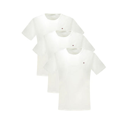 Tommy Hilfiger Bianco Cotton Men T-Shirt Tri-Pack