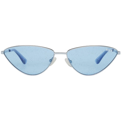 Victoria's Secret Women's Sunglasses – Silver Metal Frame, Blue Lenses