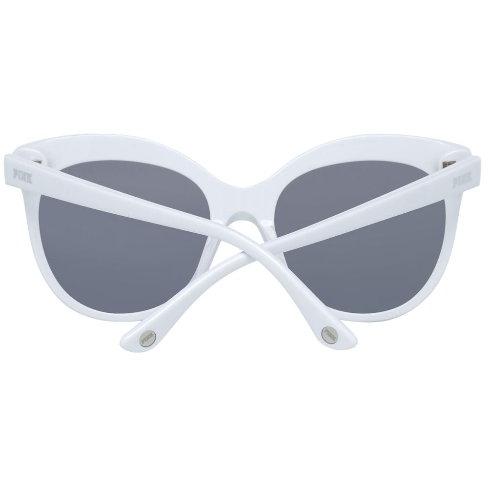 Victoria's Secret Women's Sunglasses – White Plastic Frame, Grey Lenses