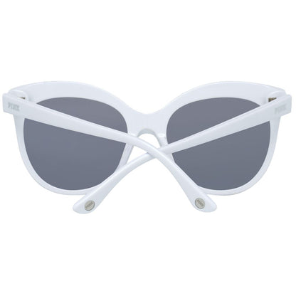 Victoria's Secret Women's Sunglasses – White Plastic Frame, Grey Lenses