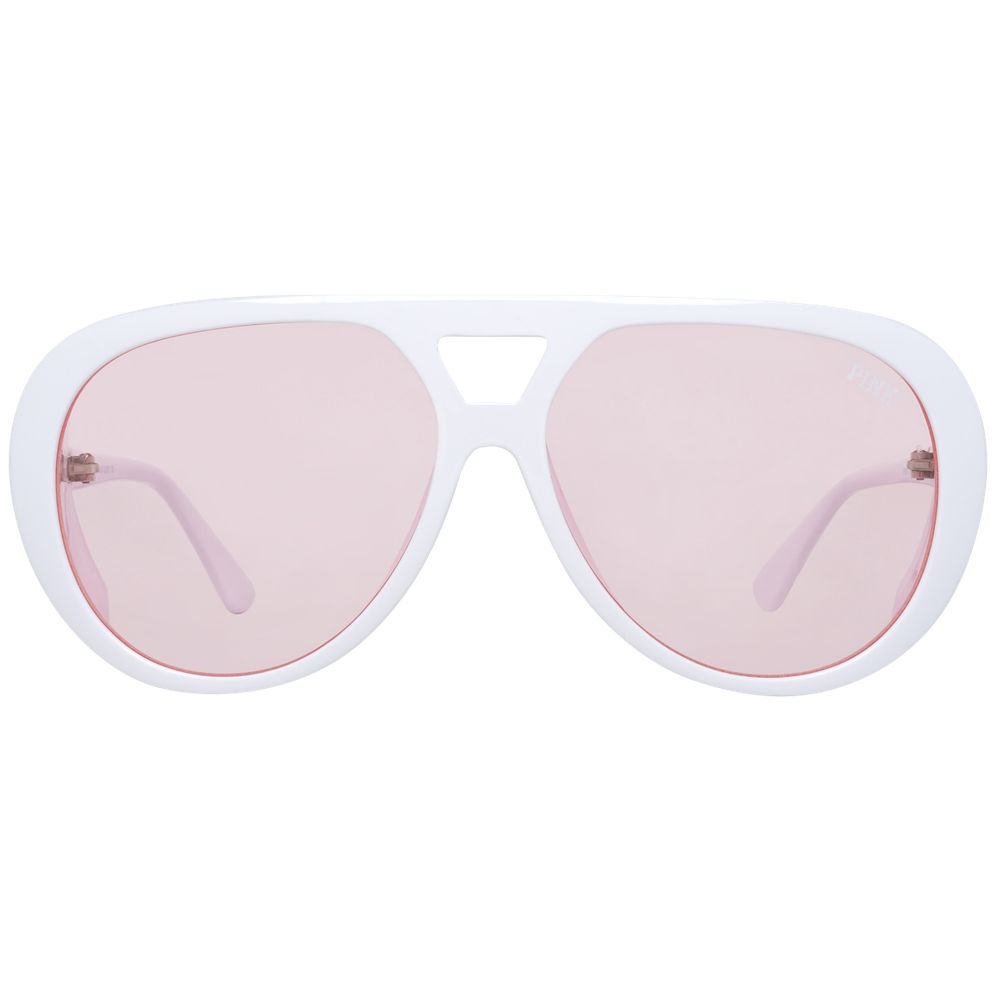 Victoria's Secret Women's Sunglasses – White Plastic Frame, Rose Lenses