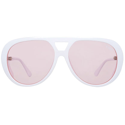 Victoria's Secret Women's Sunglasses – White Plastic Frame, Rose Lenses