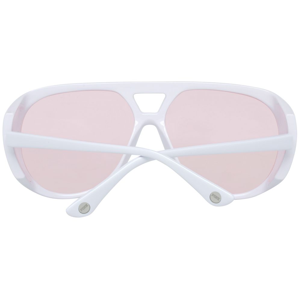 Victoria's Secret Women's Sunglasses – White Plastic Frame, Rose Lenses