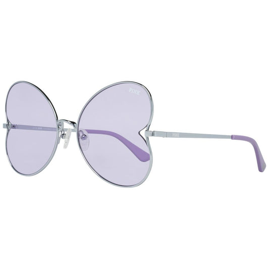 Victoria's Secret Silver Metal Sunglasses – Stylish Butterfly Frame with Purple Lenses