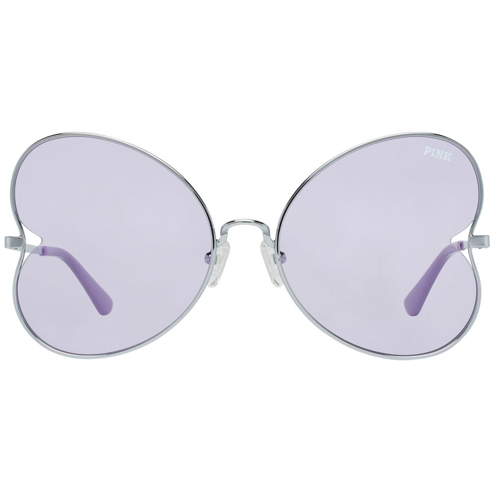 Victoria's Secret Silver Metal Sunglasses – Stylish Butterfly Frame with Purple Lenses