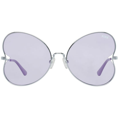 Victoria's Secret Silver Metal Sunglasses – Stylish Butterfly Frame with Purple Lenses
