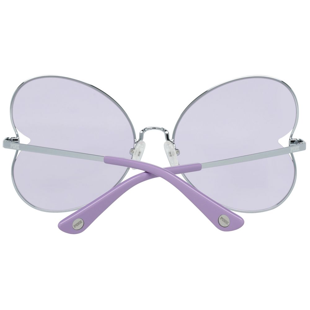Victoria's Secret Silver Metal Sunglasses – Stylish Butterfly Frame with Purple Lenses