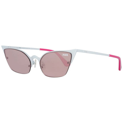 Victoria's Secret White Metal Sunglasses – Elegant Mirrored Lenses