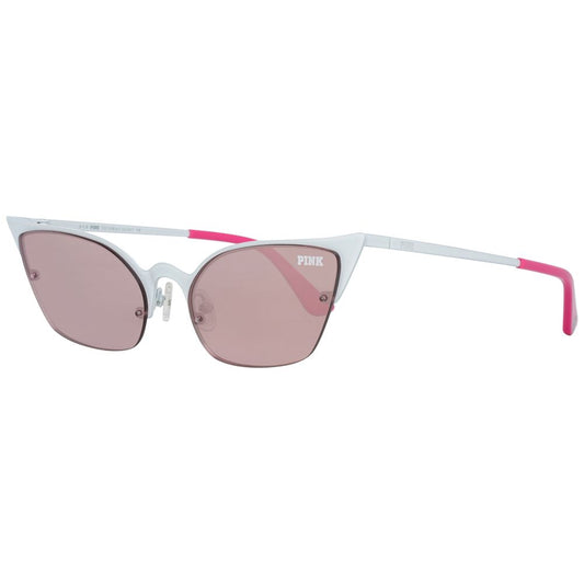 Victoria's Secret White Metal Sunglasses – Elegant Mirrored Lenses