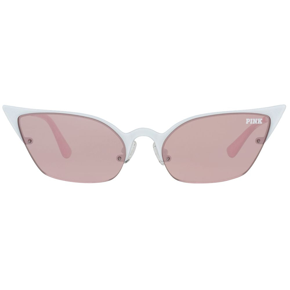 Victoria's Secret White Metal Sunglasses – Elegant Mirrored Lenses