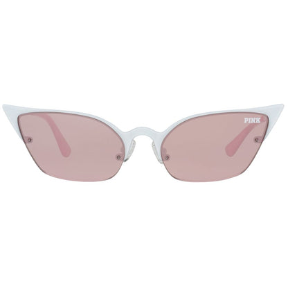 Victoria's Secret White Metal Sunglasses – Elegant Mirrored Lenses