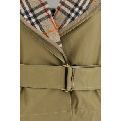 Burberry Cropped Cotton Jacket with Check Quilting