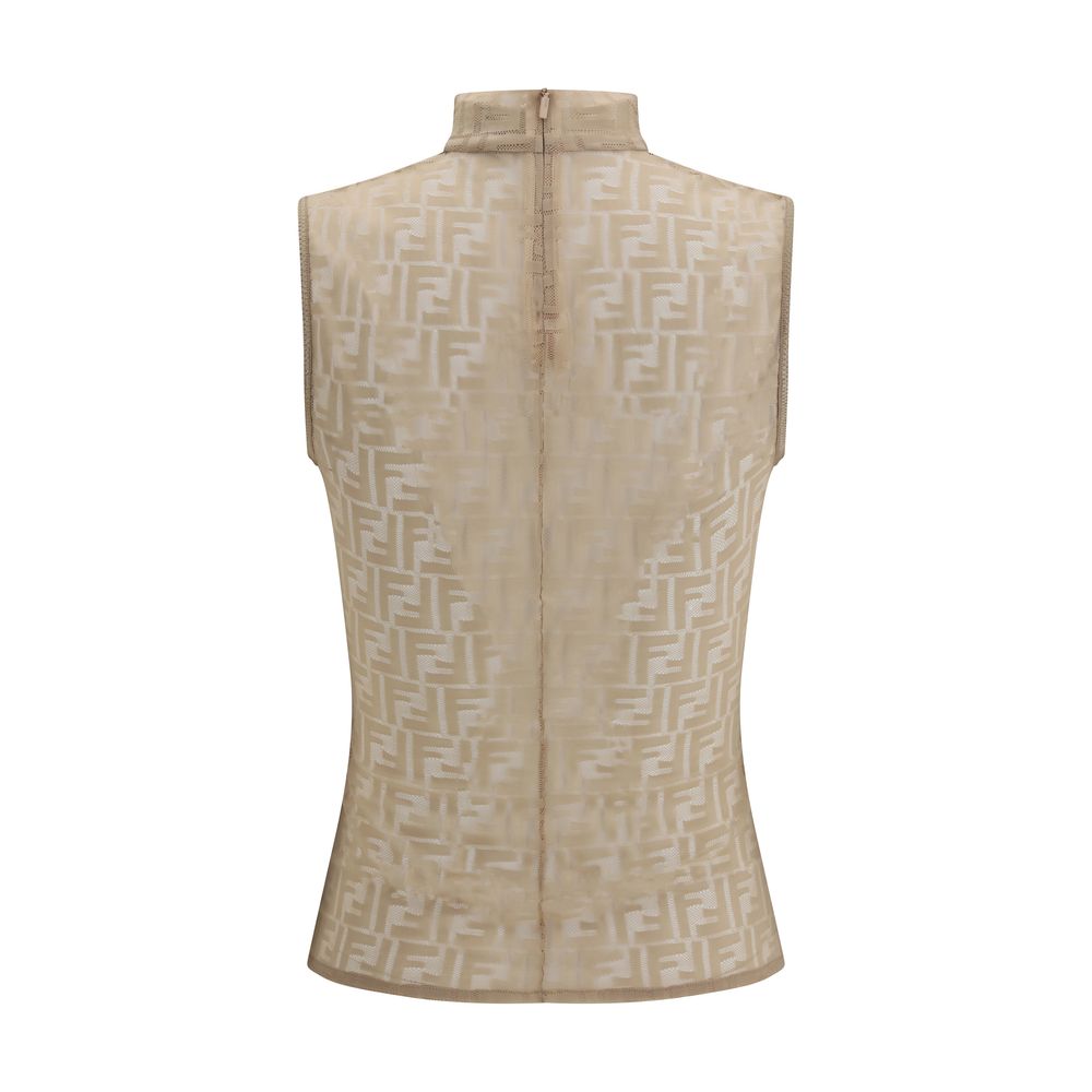 Fendi FF Lace Multicolor Polyamide Top