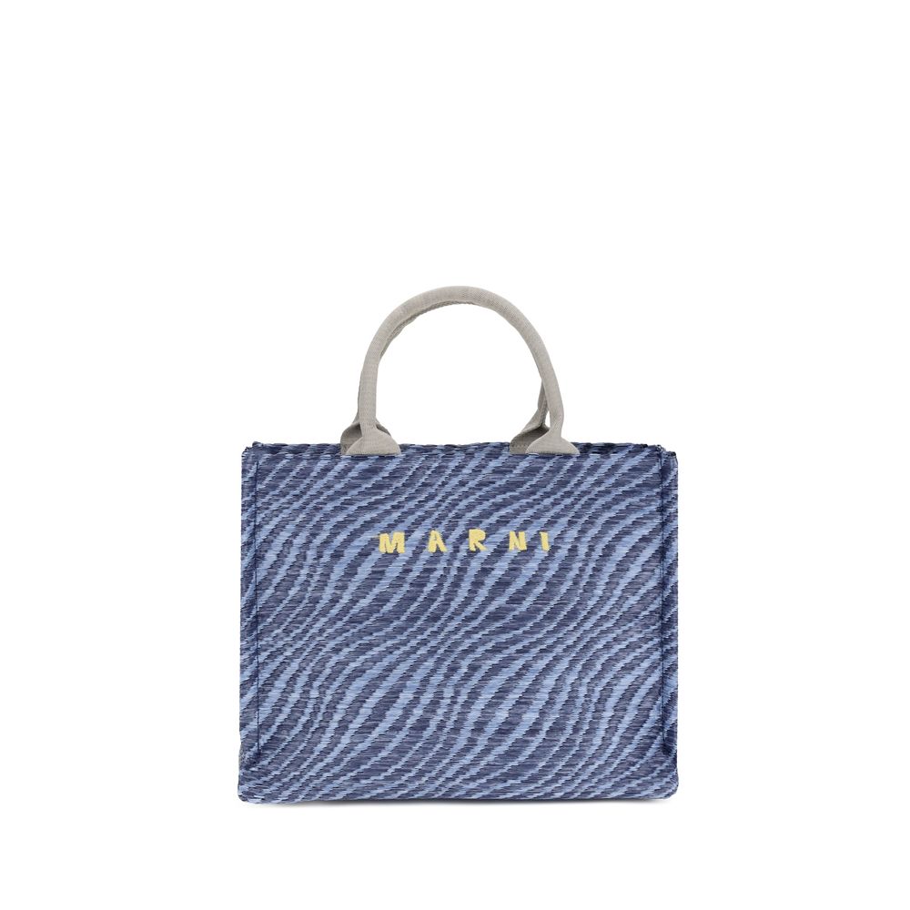 Marni Blue Fabric Shoulder Bag - Vibrant Zebra Tote