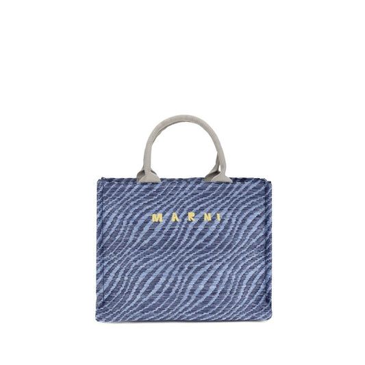 Marni Blue Fabric Shoulder Bag - Vibrant Zebra Tote