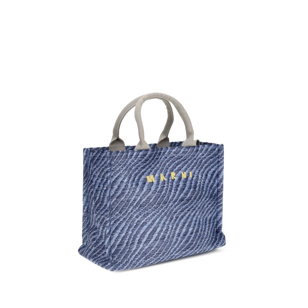 Marni Blue Fabric Shoulder Bag - Vibrant Zebra Tote