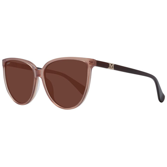 Max Mara Women’s Sunglasses – Beige Full-Rim Frame, Brown Lenses