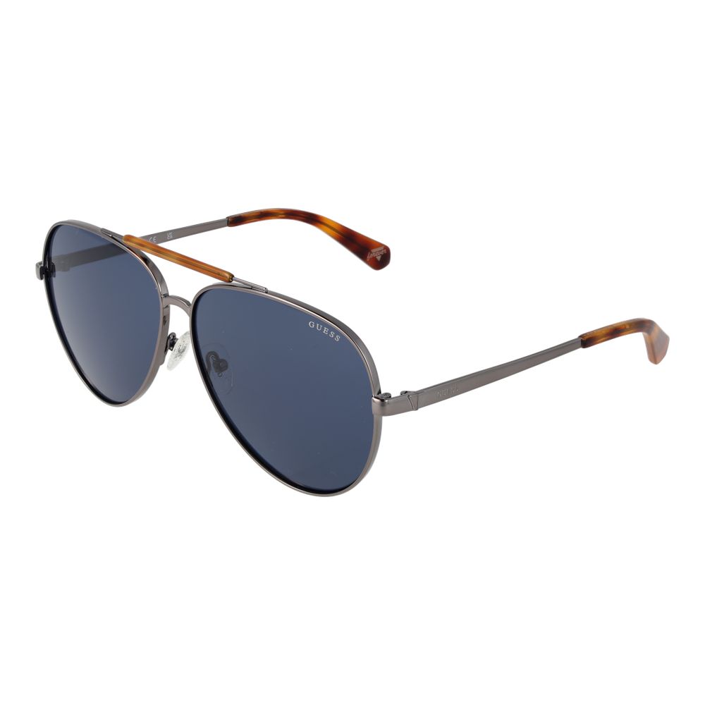 Guess Women’s Sunglasses – Gunmetal Aviator Frame, Blue Lenses