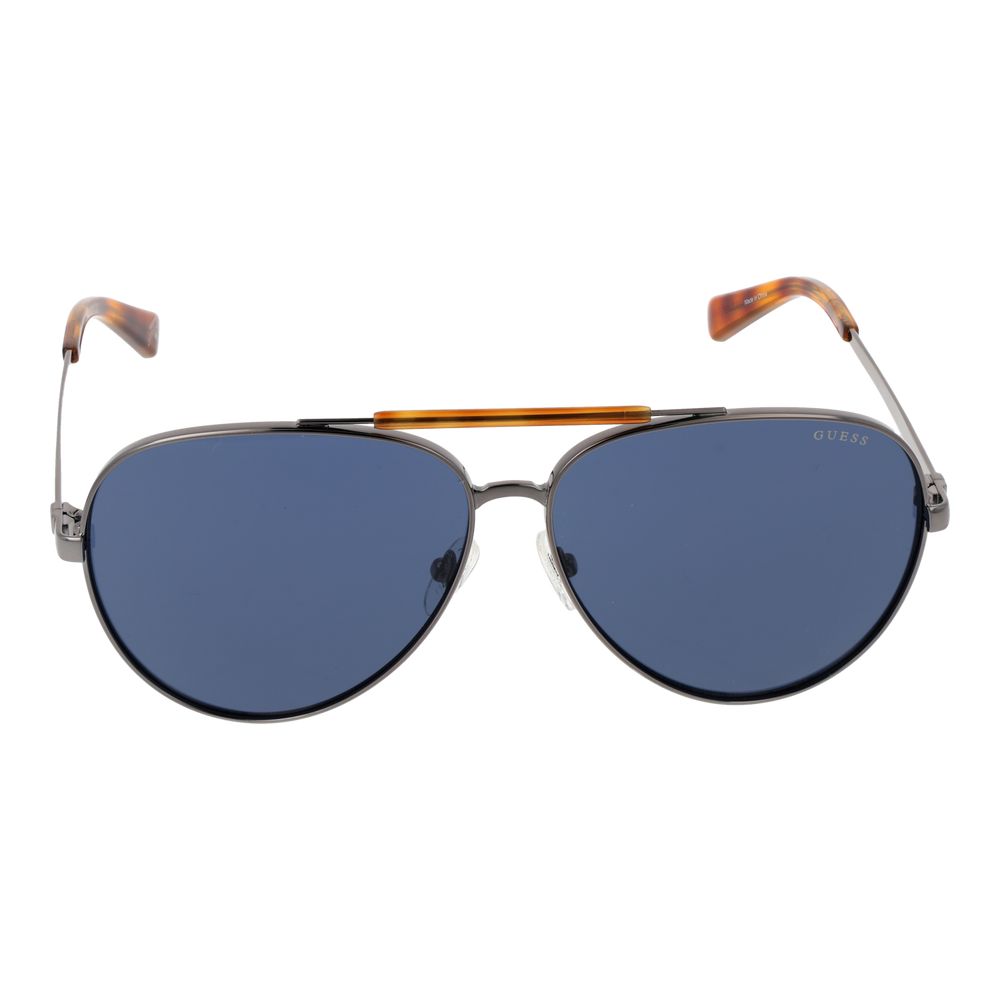 Guess Women’s Sunglasses – Gunmetal Aviator Frame, Blue Lenses