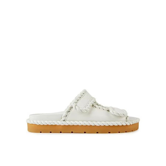 Bottega Veneta White Lamb Leather Sandals for Women