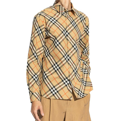 Burberry Brown Cotton Pattern Shirt - Timeless Elegance for the Modern Man