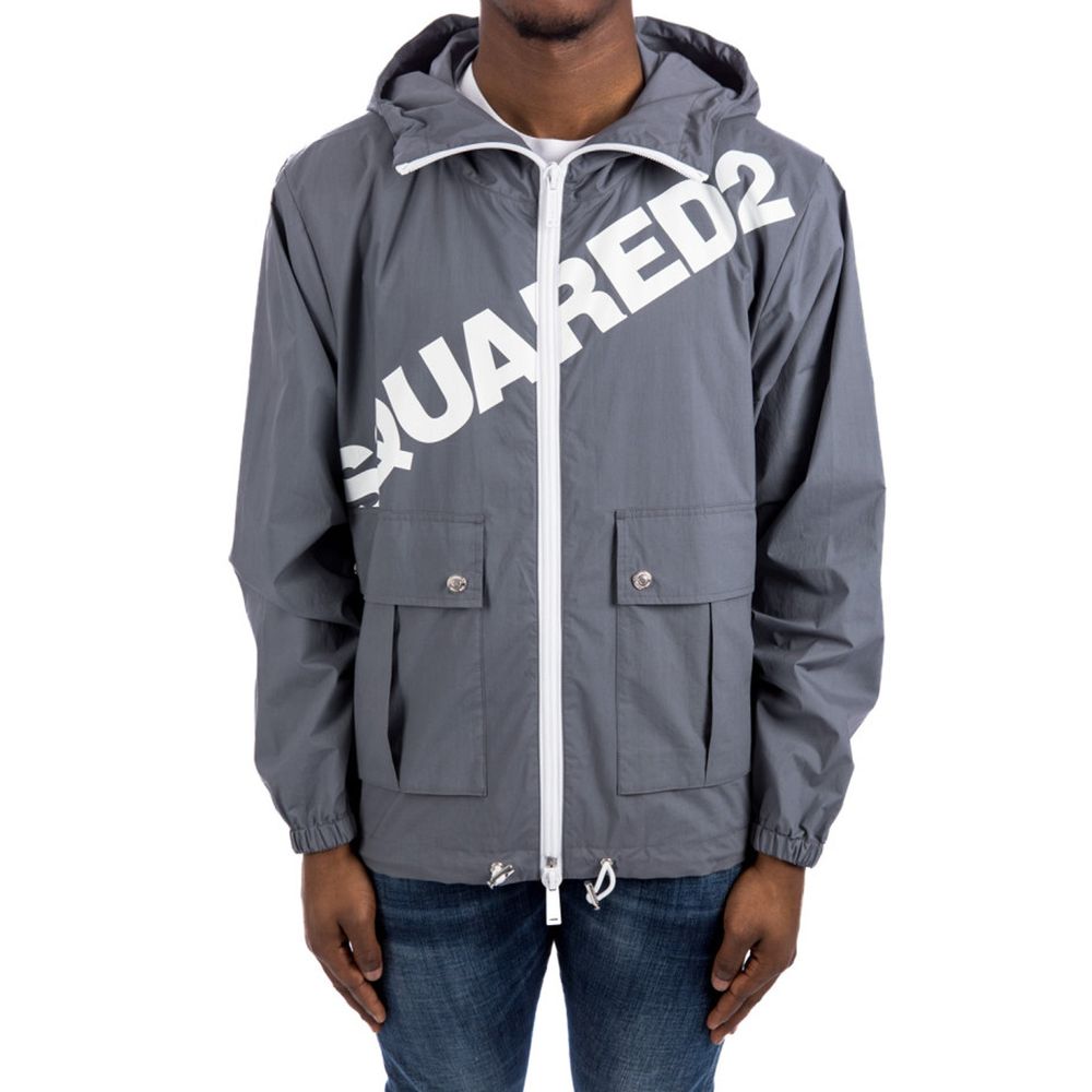 Dsquared2 Gray Cotton Shell Jacket