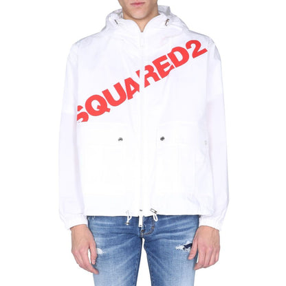 Dsquared2 White Cotton Shell Jacket – Bold Urban Essential