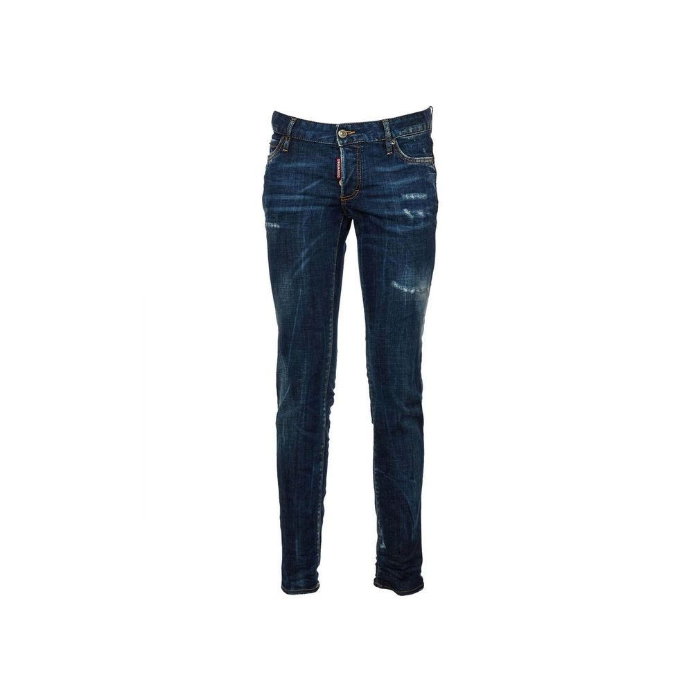 Dsquared2 Blue Cotton Slim Fit Jeans