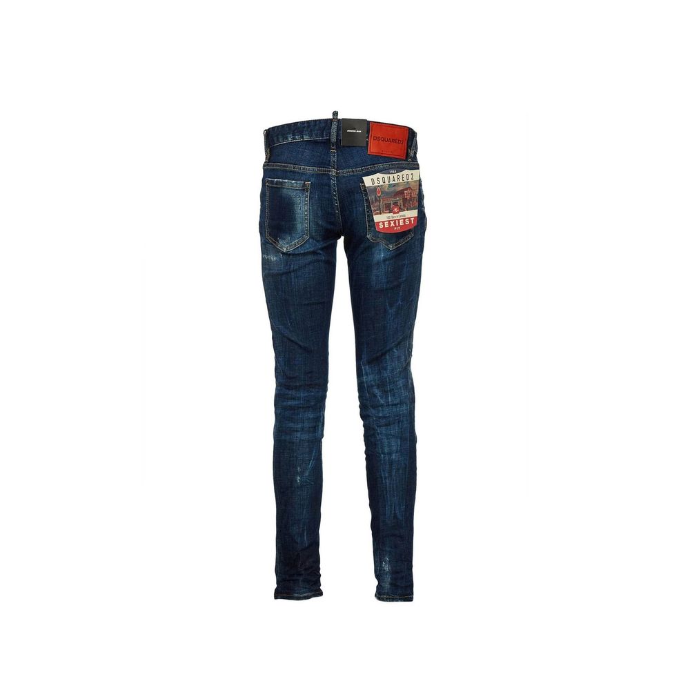 Dsquared2 Blue Cotton Slim Fit Jeans
