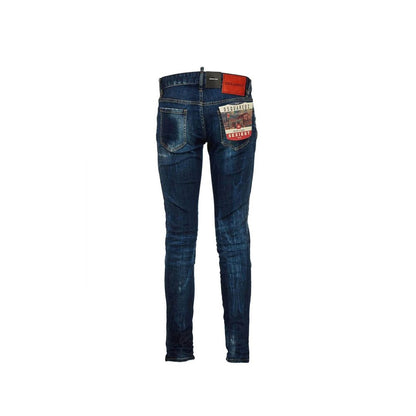 Dsquared2 Blue Cotton Slim Fit Jeans