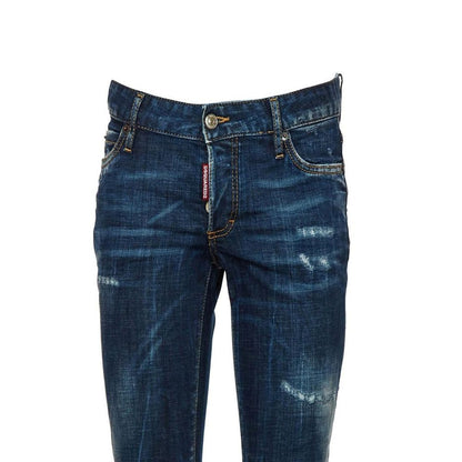 Dsquared2 Blue Cotton Slim Fit Jeans